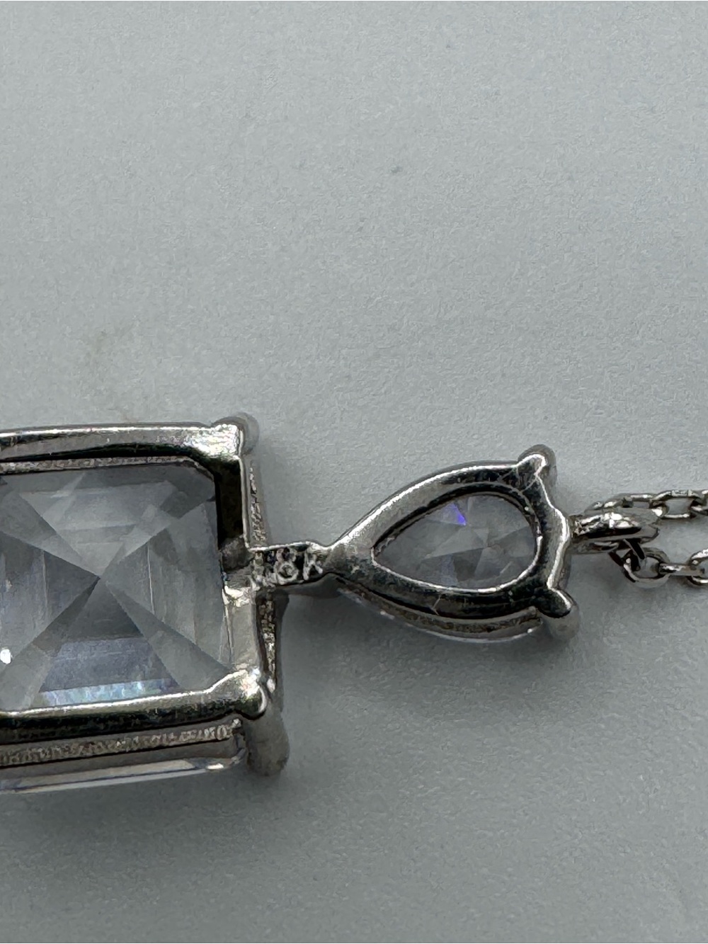 18k 4ct Asscher Cut Pendant - Picture 10 of 10